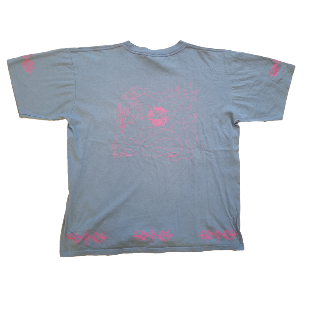LTR-T-shirt Rose sur Bleu